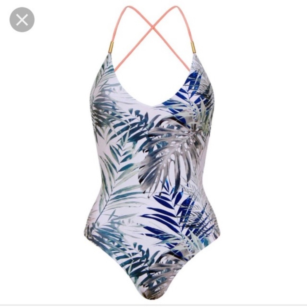NWT MOSMANN CATALINA PALM REVERSIBLE SWIMSUIT XS